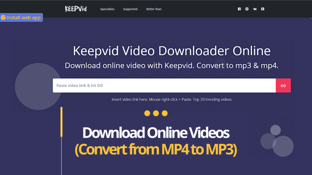 Best VideoGrabby alternatives KeepVid
