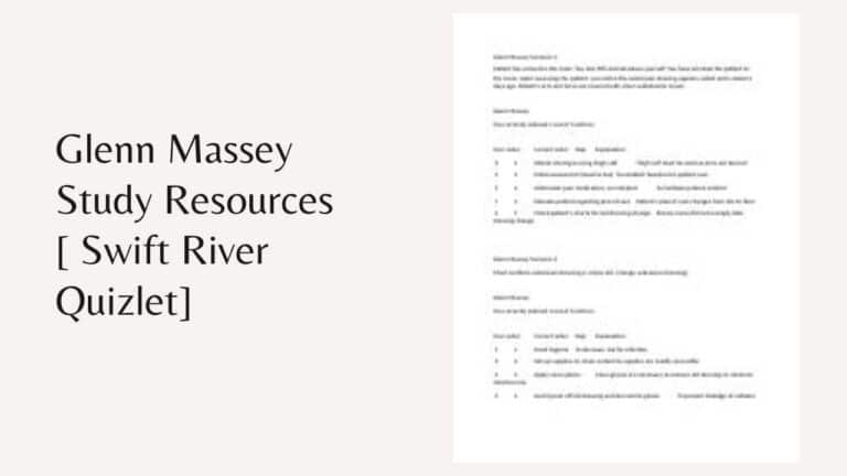 Glenn Massey Study Resources